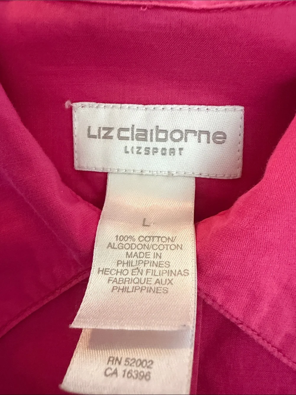 Liz Claiborne Hot Pink Button-Front Shirt